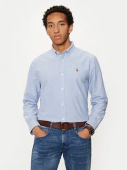 U.S. Polo Assn. Koszula MUP3247 Błękitny Slim Fit. Niebieskie koszule U.S. Polo Assn., l, bez wzorów, z bawełny, bez kołnierzyka, bez ramiączek. Za 219.99 zł.