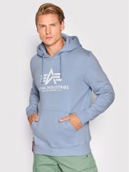 Alpha Industries Bluza Basic 178312 Błękitny Regular Fit. Niebieskie bluzy Alpha Industries, m, bez wzorów, z bawełny, bez kaptura. Za 209.99 zł.