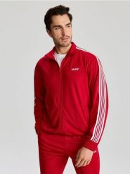 Rozpinana bluza sportowa bomberka - czerwony. Czerwone bluzy bez kaptura Sinsay, l, bez wzorów, bez kaptura. Za 59.99 zł.