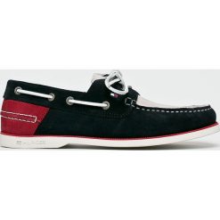 Tommy Hilfiger - Mokasyny. Niebieskie mokasyny Tommy Hilfiger, bez wzorów, z gumy, z okrągłym noskiem, bez obcasa, na obcasie, bez zapięcia. W wyprzedaży za 319.90 zł.