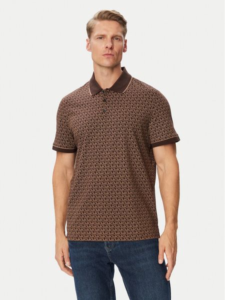 MICHAEL Michael Kors Polo CS650V848T Brązowy ciemny Regular Fit. Brązowe koszulki polo MICHAEL Michael Kors, m, bez wzorów, z bawełny, bez kołnierzyka, bez ramiączek. Za 439.99 zł.