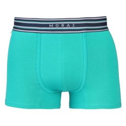 Niebieskie Bokserki Męskie Moraj. Niebieskie bokserki Moraj, l, bez wzorów, z bawełny. Za 34.99 zł.