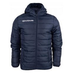 Męska Gruba Kurtka Z Kapturem Z Podszewką. Niebieskie kurtki Givova, m, bez wzorów, z puchu, z kapturem. Za 295.99 zł.