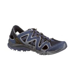 Sandały turystyczne męskie Merrell Tetrex Crest Wrap. Niebieskie sandały Merrell, bez zapięcia. W wyprzedaży za 279.99 zł.