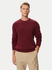 Tommy Hilfiger Sweter Classic MW0MW33132 Bordowy Regular Fit. Czerwone swetry rozpinane Tommy Hilfiger, m, bez wzorów, z bawełny, bez kołnierzyka, bez ramiączek. Za 569.99 zł.