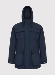 PAKO LORENTE - Granatowa kurtka z kapturem. Kurtki Pako Lorente, na wiosnę, m, bez wzorów, z bawełny, z kapturem. Za 799.99 zł.