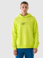 4F Bluza dresowa nierozpinana z kapturem męska - zielona S. Zielone bluzy z kapturem 4F, m, bez wzorów, z bawełny, z kapturem. W wyprzedaży za 99.99 zł.
