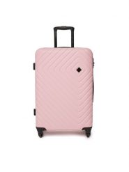 WITTCHEN Walizka średnia 56-3A-752-35 Różowy. Czerwone walizki Wittchen, bez wzorów, z tworzywa sztucznego, średnie. Za 459.99 zł.