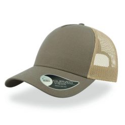 Czapka trucker bawełniana Atlantis Headwear Rapper. Zielone czapki z daszkiem TAIMEN, bez wzorów, z bawełny. Za 99.99 zł.
