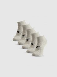 4F Skarpetki stopki (5-pack) męskie - szare 43-46. Szare skarpety 4F, bez wzorów, z bawełny. Za 59.99 zł.