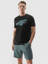 4F Spodenki dresowe męskie - oliwkowe M. Brązowe szorty 4F, l, bez wzorów, z bawełny, sportowe. W wyprzedaży za 69.99 zł.