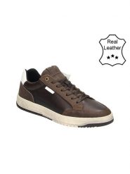 Bullboxer Skórzane sneakersy w kolorze brązowym rozmiar: 44. Brązowe buty sportowe casual Bullboxer, bez wzorów, bez zapięcia. Za 284.82 zł.
