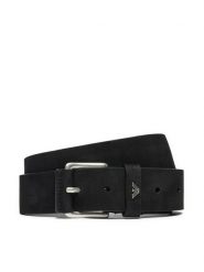Emporio Armani Pasek Męski Y4S652 YQ94G 80001 Czarny. Czarne paski Emporio Armani, bez wzorów, ze skóry. Za 699.99 zł.