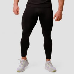 Legginsy męskie bieganie slim czarne Pulse. Czarne legginsy długie sportowe GYMBEAM, m, bez wzorów, z elastanu, do biegania. Za 127.90 zł.