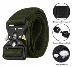 Pasek parciany Peterson z klamrą QR [DH] PTN PAR1 c. zielony. Zielone paski Peterson, bez wzorów, z jeansu. Za 33.00 zł.