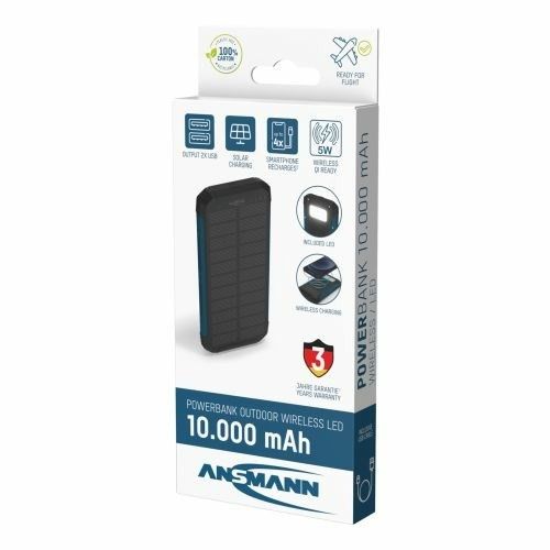 Ansmann PB212W Litowo-polimerowy (LiPo) 10000 mAh Czarny, Niebieski. Czarne powerbanki Ansmann. Za 211.99 zł.