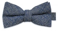 Szaro-Niebieska Mucha -EM Men's Accessories- Męska, w Kratkę, Bawełniana. Niebieskie krawaty i muchy Em men's accessories, bez wzorów, z bawełny. Za 59.99 zł.