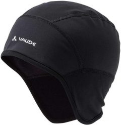 VAUDE Bike Windproof Cap III - wiatrówka czapka z polarem. Czarne czapki z daszkiem Vaude, bez wzorów, z materiału. Za 332.40 zł.