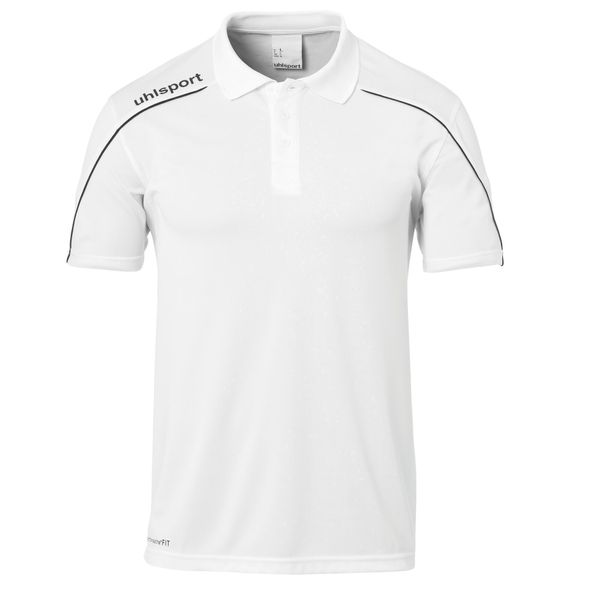 Polo Uhlsport Stream 22. Białe koszulki polo Uhlsport, m, bez wzorów, z materiału, bez kołnierzyka, bez ramiączek, na fitness i siłownię. Za 149.00 zł.