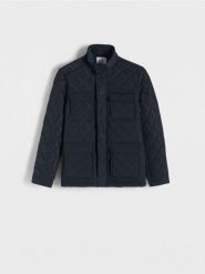 Kurtka pikowana - granatowy. Niebieskie kurtki Reserved, l, bez wzorów, z tkaniny, bez kaptura. W wyprzedaży za 69.99 zł.