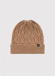 PAKO LORENTE – Beżowa czapka męska z wełną. Brązowe czapki zimowe Pako Lorente, bez wzorów, z nylonu. Za 149.99 zł.