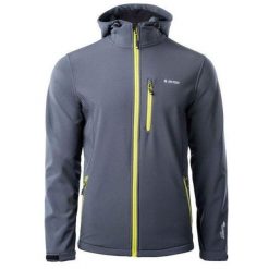 Kurtka męska Softshell Hi-Tec Caen - szaro-żółta, Rozmiar XXL. Szare kurtki Hi-tec, m, bez wzorów, z polaru, bez kaptura. W wyprzedaży za 124.99 zł.