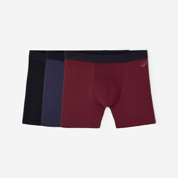 Second Life - Bokserki sportowe męskie 3 sztuki - Stan Doskonały. Czarne bokserki Decathlon, l, bez wzorów, z elastanu. Za 53.99 zł.