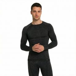 Koszulka termoaktywna męska Risalti Maglia Termica z wełną merino. Szare bielizna termoaktywna Aulp, m, bez wzorów, z wełny, bez ramiączek, na fitness i siłownię. W wyprzedaży za 179.99 zł.