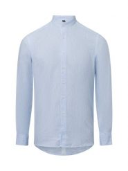 Nils Sundström koszula casual z zawartością lnu Mężczyźni Modern Fit Bawełna niebieski, M. Niebieskie koszule Nils Sundström, m, bez wzorów, z bawełny, bez kołnierzyka, bez ramiączek. Za 169.95 zł.