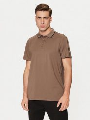 Guess Polo M4YP40 KARS0 Brązowy Regular Fit. Brązowe koszulki polo Guess, m, z aplikacjami, z bawełny, bez kołnierzyka, bez ramiączek. Za 179.99 zł.