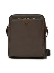 Guess Saszetka Milano-Saffiano Eco-Mini Bags HMMISA P4260 Brązowy. Brązowe saszetki i nerki Guess, z aplikacjami, ze skóry. Za 259.99 zł.
