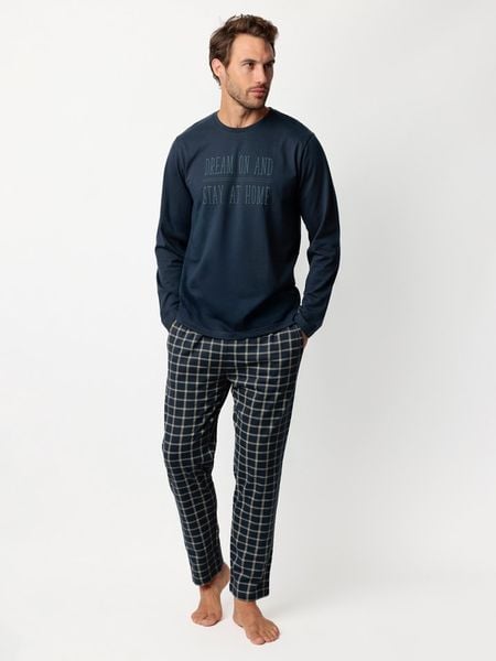 Admas Piżama "Admas" w kolorze granatowym rozmiar: S. Niebieskie piżamy admas, s, bez wzorów, z bawełny, bez ramiączek. Za 122.09 zł.