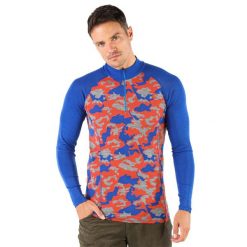 Bluza turystyczna męska Woolona Asker Zip z długim rękawem. Niebieskie bluzki z długim rękawem WOOLONA, m, bez wzorów, bez kołnierzyka, bez ramiączek. W wyprzedaży za 320.00 zł.