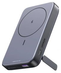 Ugreen PB206 10000mAh USB + USB-C 20W z funkcją podstawki (czarny). Czarne powerbanki . Za 149.90 zł.