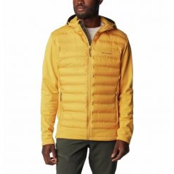 Bluza Turystyczna Męska Columbia Out-Shield Insulated Full Zip Hoodie z kapturem. Żółte bluzy z kapturem Columbia, m, bez wzorów, z kapturem. W wyprzedaży za 402.25 zł.