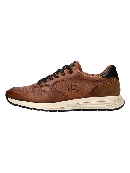 Bugatti Skórzane sneakersy "Rough" w kolorze jasnobrązowym rozmiar: 40. Brązowe buty sportowe casual Bugatti, bez wzorów, bez zapięcia. Za 231.61 zł.