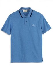 Scotch & Soda Koszulka polo w kolorze niebieskim rozmiar: L. Niebieskie koszulki polo Scotch & Soda, l, bez wzorów, z bawełny, bez kołnierzyka, bez ramiączek. Za 97.28 zł.