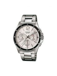 Casio Zegarek MTP-1374PD-7AVEF Srebrny. Szare, analogowe zegarki Casio, srebrne. Za 359.99 zł.