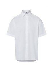 Nils Sundström koszula z krótkim rękawem z lnu Mężczyźni Modern Fit Bawełna biały, XL. Białe koszule Nils Sundström, m, bez wzorów, z bawełny, bez kołnierzyka, bez ramiączek. Za 169.95 zł.