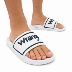 Klapki męskie sportowe Wrangler AVERELL SLIDER MEN LOW. Białe klapki Wrangler, z materiału. Za 69.00 zł.