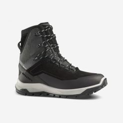Buty turystyczne męskie Quechua SH900 skóra wodoodporne. Czarne buty trekkingowe QUECHUA, na zimę, bez wzorów, ze skóry, przed kolano, bez zapięcia, trekkingowe. W wyprzedaży za 279.99 zł.