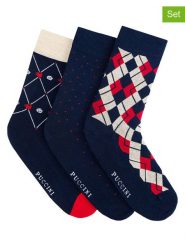 Puccini Skarpety (3 pary) w kolorze granatowym rozmiar: 39-42. Niebieskie skarpety Puccini, bez wzorów. Za 59.95 zł.