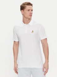 Brave Soul Polo MPS-149IMAIB Biały Straight Fit. Białe koszulki polo Brave Soul, m, bez wzorów, z bawełny, bez kołnierzyka, bez ramiączek. Za 79.99 zł.