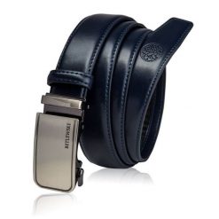 Skórzany pasek BETLEWSKI C30-TO GRANATOWY 120. Niebieskie paski Betlewski, bez wzorów, ze skóry. Za 89.99 zł.