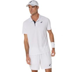 Polo Asics Court. Białe koszulki polo ASICS, bez wzorów, bez kołnierzyka, bez ramiączek, tenisowe. Za 231.50 zł.
