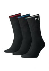 Skarpety Puma Sport Crew Stripe 3Pack czarne. Czarne skarpetki sportowe Puma, bez wzorów, z bawełny. Za 46.99 zł.
