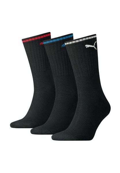 Skarpety Puma Sport Crew Stripe 3Pack czarne. Czarne skarpetki sportowe Puma, bez wzorów, z bawełny. Za 46.99 zł.