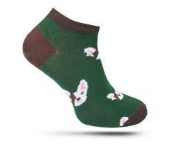 Skarpetki, Stopki, Zielono-Brązowe w Psy, Buldogi, Casualowe, Krótkie -EM Men's Accessories. Zielone skarpety Em men's accessories, bez wzorów, z bawełny. Za 19.99 zł.