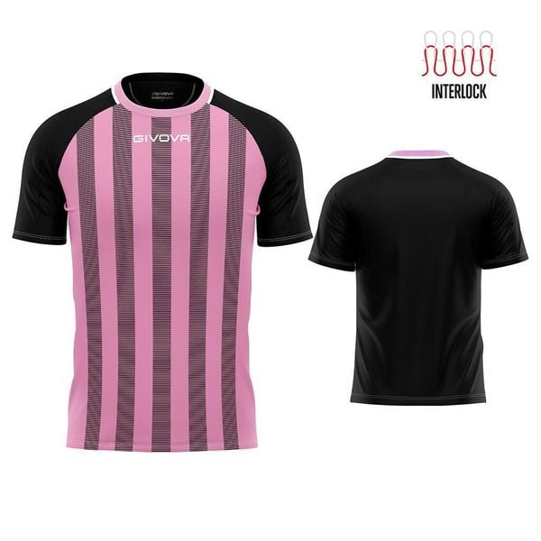 Givova Rugby T-shirt Różowy-Czarny L - Wygodny i Trwały. Czerwone t-shirty sportowe Givova, bez wzorów, bez ramiączek, do piłki nożnej. Za 181.99 zł.