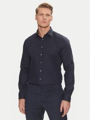 Calvin Klein Koszula Non Iron Tonal Strct Slim Shirt K10K113848 Granatowy Regular Fit. Niebieskie koszule CALVIN KLEIN, m, bez wzorów, z bawełny, bez kołnierzyka, bez ramiączek. Za 279.99 zł.